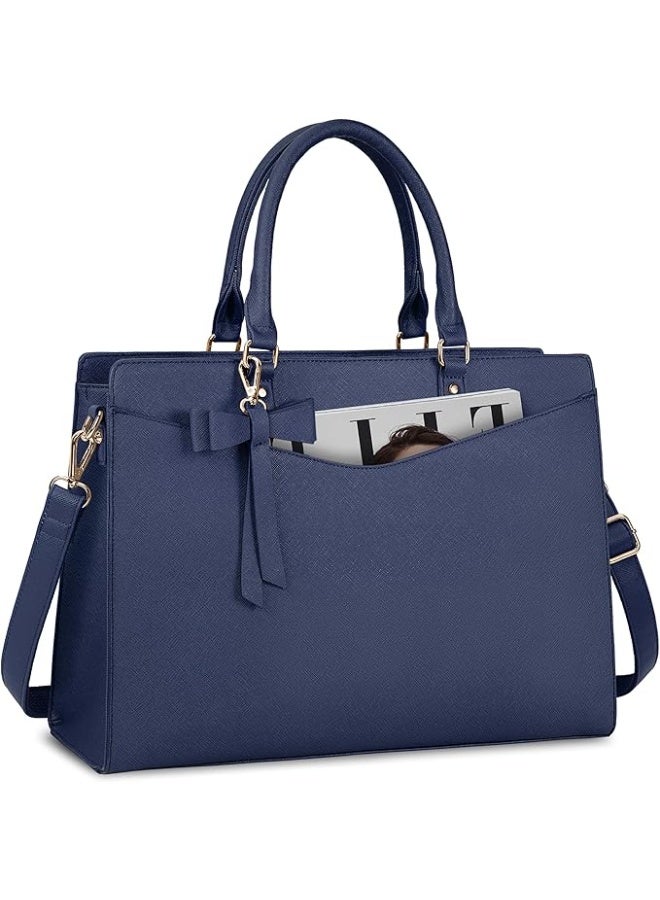 حقيبة الكمبيوتر المحمول للنساء 15.6 بوصة مقاومة للماء PU الجلد حقيبة عمل مكتب الأعمال حقيبة حقيبة الكمبيوتر حقيبة - Image 1